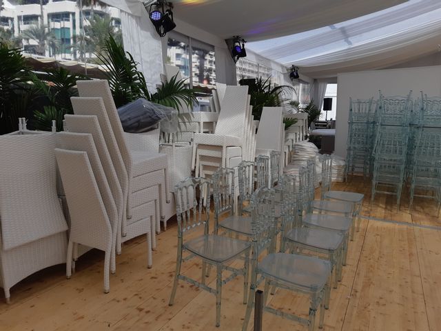 L'une des tentes qui accueillera de nombreux événement sur la plage de Cannes