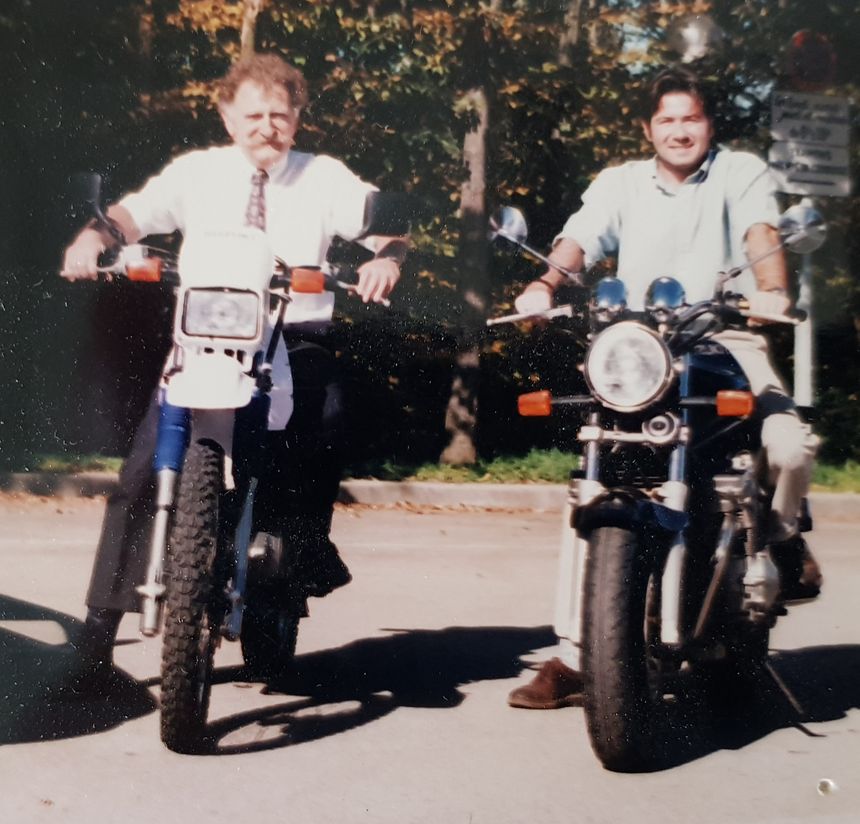Roland et son fils Alexandre Gourserol en octobre 1995.