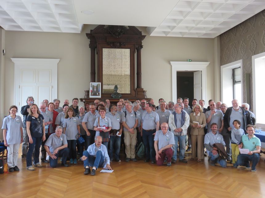 Photo de groupe de la Chouette-Fête 2019 à la mairie d’Angers