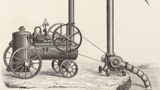 Pompe centrifuge avec moteur à vapeur, conçue par Neut et Dumont pour alimenter le lac des jardins de l'Exposition Universelle de 1867 ©Getty - De Agostini Picture Library