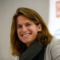 Amélie Mauresmo en novembre 2016 à Bercy pour la Fed Cup