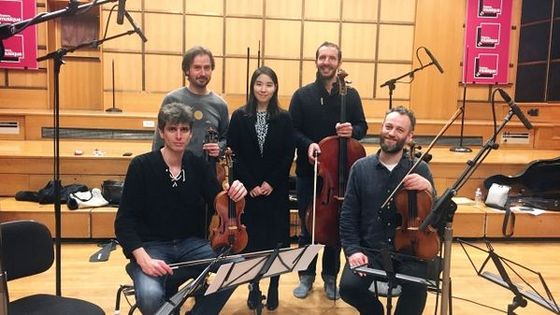 Le Quatuor Béla en compagnie de la compositrice Dahae Boo ©Radio France - Anne Montaron