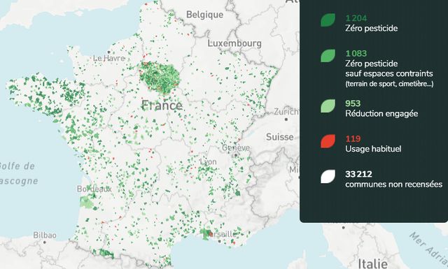 Un site recense 1204 communes qui ne pulvérisent plus de pesticides chimiques dans les espaces publics.