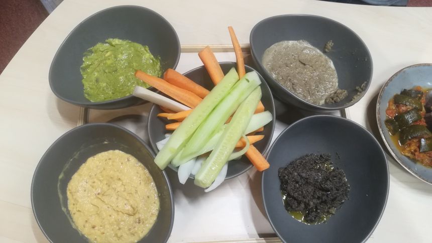 crudités et purées maison