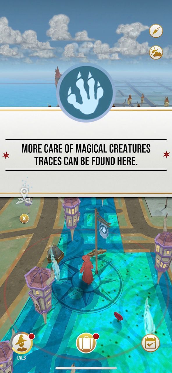 L'interface de Harry Potter Wizars Unite vous rappellera celle du jeu Pokémon GO !