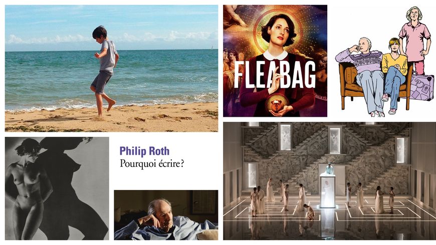 "Je poussais donc le temps avec l'épaule" © Théâtre de La ville; D. Maar © MNAM-CCI; P.Roth © Gallimard, Fleabag © Amazon; “Retours ” © Stéphane Trapier "Ariane et Barbe Bleue" © C. Mirco Magliocca