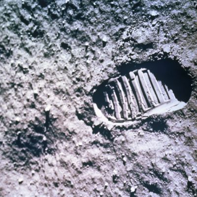 Astronaut Footprint on the Moon Apollo 11 Mission July 20, 1969