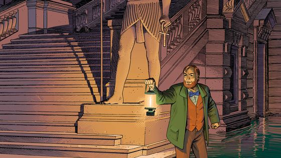 Détail de la couverture du « Dernier Pharaon », de François Schuiten, Jaco Van Dormael, Thomas Gunzig et Laurent Durieux - Blake et Mortimer