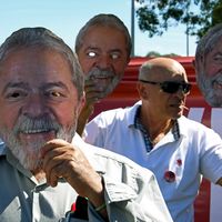Des manifestations ont eu lieu devant le ministère de la justice à Brasilia pour réclamer la libération de l'ancien président Luiz Inacio Lula da Silva