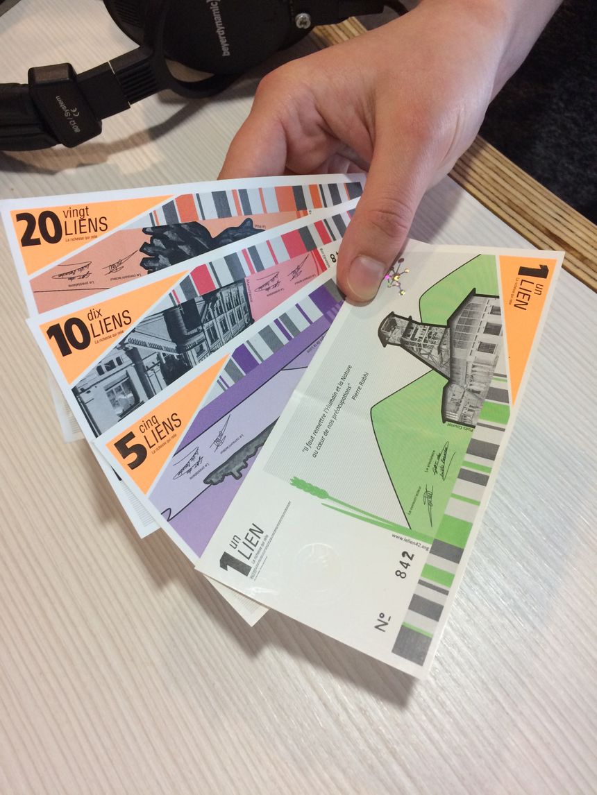 Les billets de la monnaie locale stéphanoise Le Lien