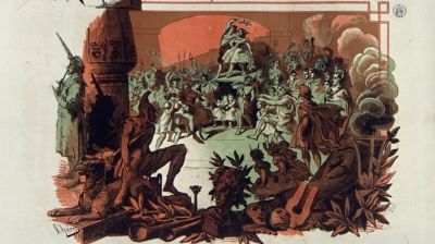 Affiche d’ Orphée aux Enfers aux Bouffes Parisiens (1866), Jules Chéret, (1836-1932) / Musicopolis Jacques Offenbach (1819-1880)