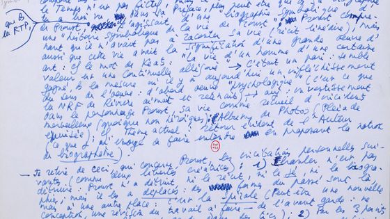 "Longtemps, je me suis couché de bonne heure", première version manuscrite de la conférence (BnF, NAF 18630, f°9, détail, via Guillaume Bellon) - BnF/Guillaume Bellon