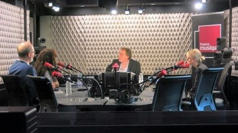 France Musique, studio 452... Jean-Philippe Biojut, Anne-Catherine Gillet, Benoît Duteurte & Anne Kessler (g. à d.)