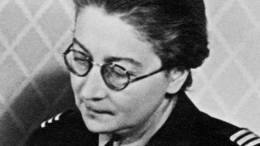Rose Valland au "point central de collecte" de Wiesbaden, le 24 avril 1946