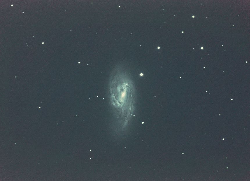 Galaxie M66 le 30 mars 2019. Télescope Celestron 14, focale : 3910mm. 272X10sec en 3200ISO. APN Sony Alpha 7s, © : Philippe Morel, ACF/ObsCF