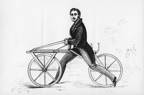 Karl Drais et son vélocipède