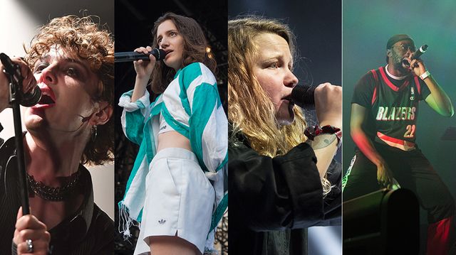 Hubert Lenoir (© Thomas Brégardis / MaxPPP), Georgio, Aloïse Sauvage et Kate Tempest