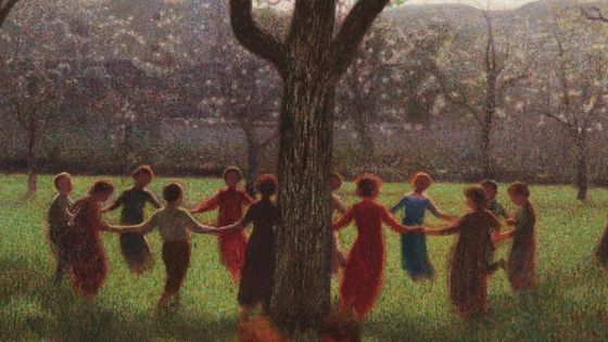 Rural Idyll of the Meadows in the Volpedo Parish (Ring a Ring o' Roses) - Giuseppe Pellizza