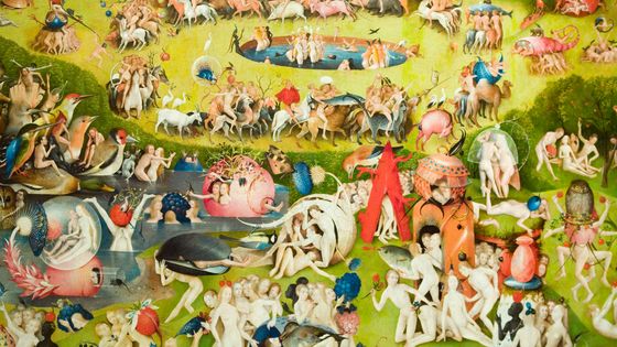 Tableau de Jérôme Bosch, "Le jardin des délices terrestres", au musée de Prado, Madrid, Espagne ©Getty