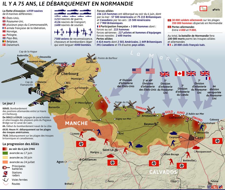 Ce sont les Britanniques et les Américains qui ont fourni le gros des troupes pour le Débarquement