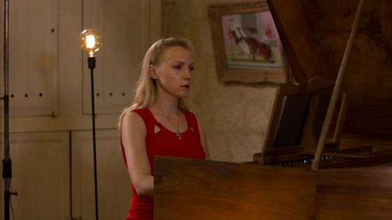 Olga Pashchenko (Clavecin) joue Scarlatti dans le cadre de l'enregistrement de l'intégrale des sonates par France Musique au château de Flamarens (Gers) le 19 juillet 2018. ©Radio France - Guillaume Decalf