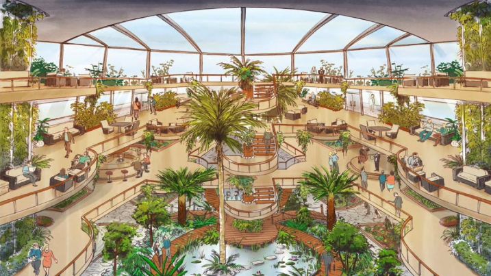 Ecoship se doterait d'un immense jardin auto-alimenté à l'eau de pluie.