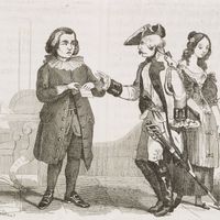 Scène du Barbier de Séville, gravure du 31 août 1844