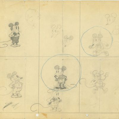 Premiers dessins de Mickey Mouse par Ub Iwerks, 1928