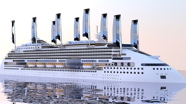 Des voiles solaires alimenteraient le bateau en électricité.