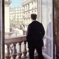 "Jeune homme à la fenêtre", 1876 par Gustave Caillebotte