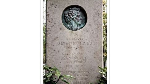 Stèle de Ginette Neveu au Père Lachaise