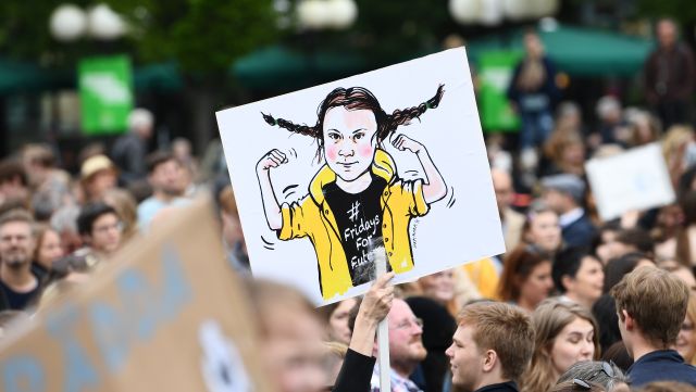 La popularité de Greta Thunberg fait le bonheur de la majorité des Suédois comme ici, en mai dernier, lors de la manifestation "Global Strike For Future"