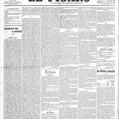 Marcel Proust, « Impressions de route en automobile », article publié à la Une du "Figaro", 19 novembre 1907