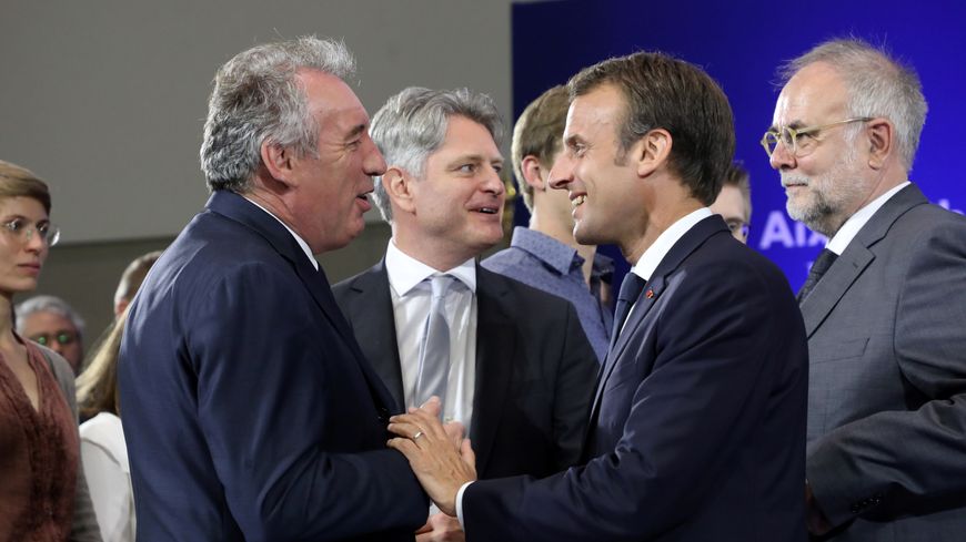 François Bayrou et Emmanuel Macron, en mai 2018.