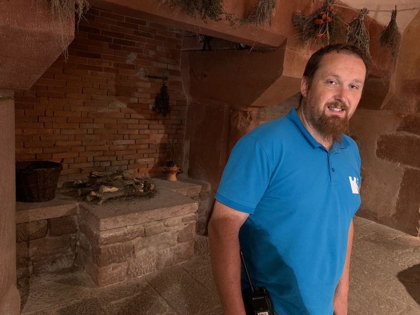 Orschwiller, Yves Bossart, guide au Haut Koenigsbourg