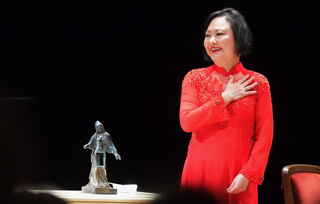 Kim Phuc Phan Thi reçoit le "Dresden Peace Award", février 2019