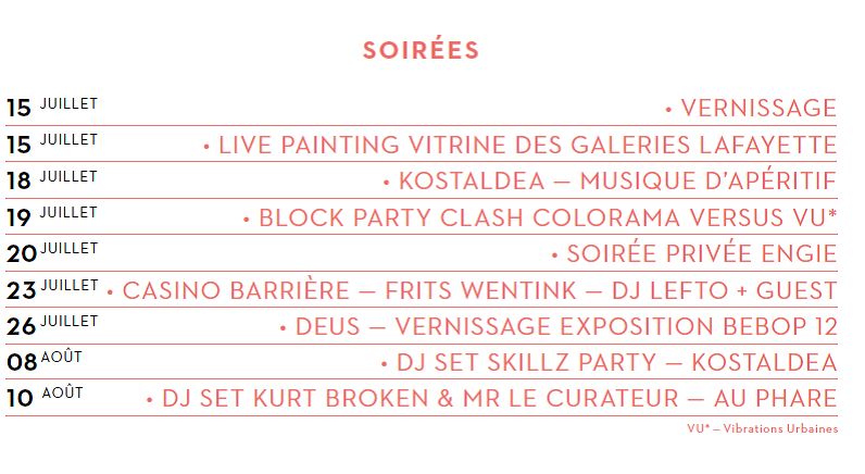 Coloroma Street Art festival - programme soirées