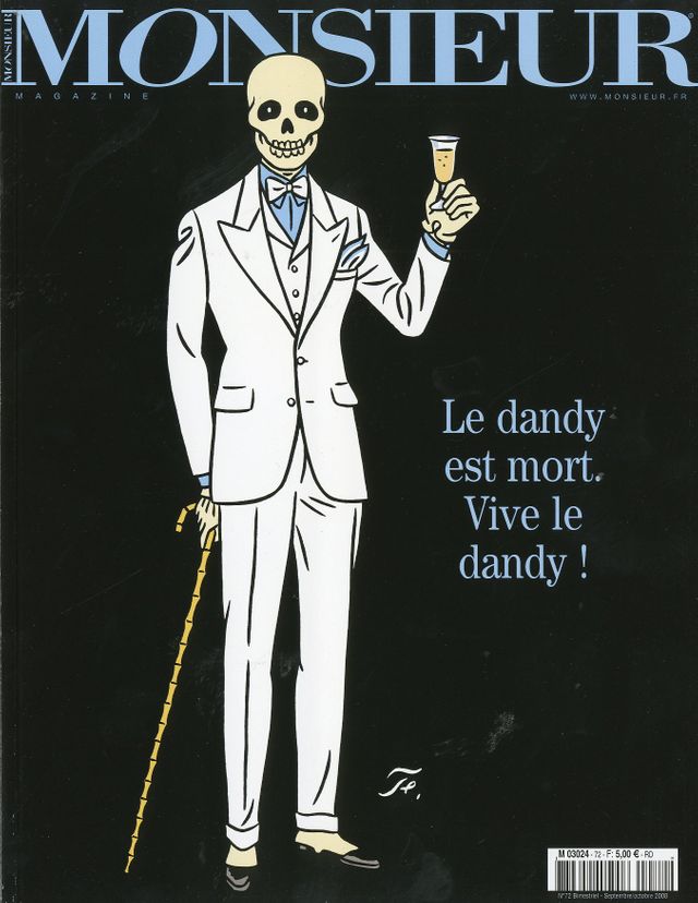 Couverture de Monsieur numéro 72 par Floc'h, présentée dans l'exposition Mode et BD