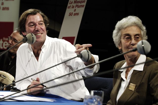 Jérôme Garcin et Danièle Heymann lors des 50 ans du Masque & la Plume, en 2013