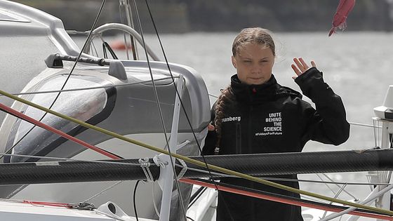 Greta Thunberg part pour New York le New York le 14 août 2019 à bord du Malizia II ©Getty - WPA Pool / Collectif
