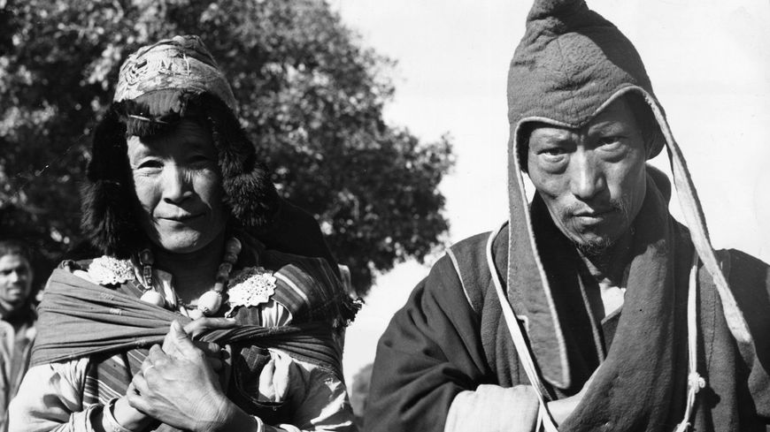 Un couple tibétain traditionnel en 1962.