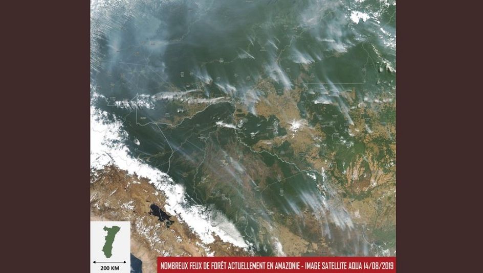 Incendies En Amazonie La Surface Des Fumees Equivaut A 1 0 Fois La Surface De L Alsace