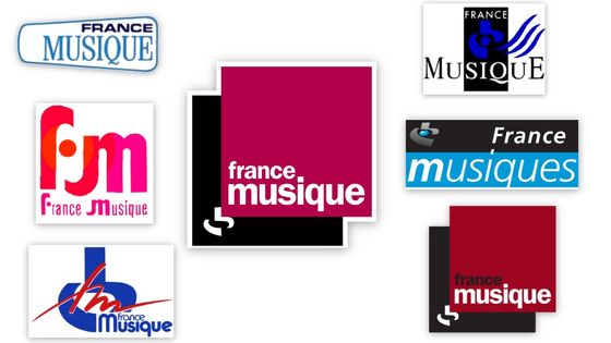 Les différents logos de France Musique, de 1963 à aujourd'hui - T.P