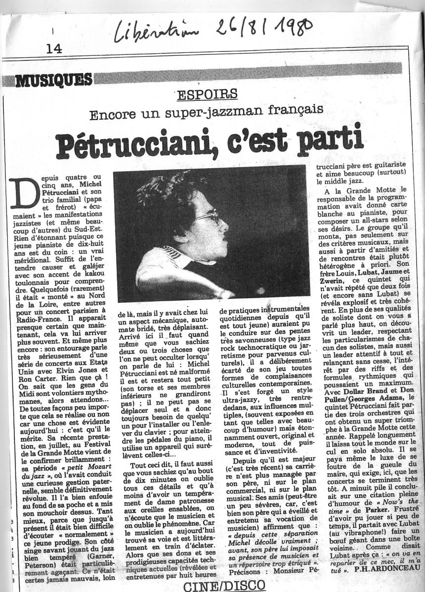 Libération du 26 août 1980, , article de Pierre-Henri Ardonceau