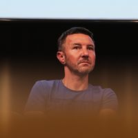 L'ancien porte-parole du NPA Olivier Besancenot, au contre-sommet du G7, le 21 août, à Irun.