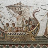 Mosaïque romaine, Ulysse et les sirènes, musée du Bardo, Tunisie