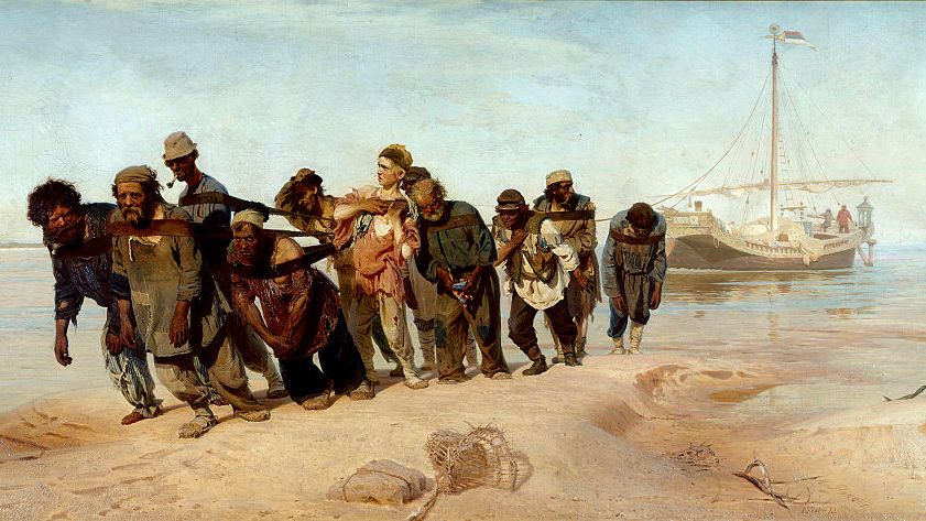 Ilia Répine, "Les Bateliers de la Volga", 1873, State Russian Museum, Saint Petersburg,