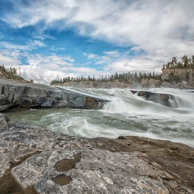 Sluice Box rapides, la rivière Nahanni, réserve de parc National Nahanni, Territoires du Nord-Ouest, Canada