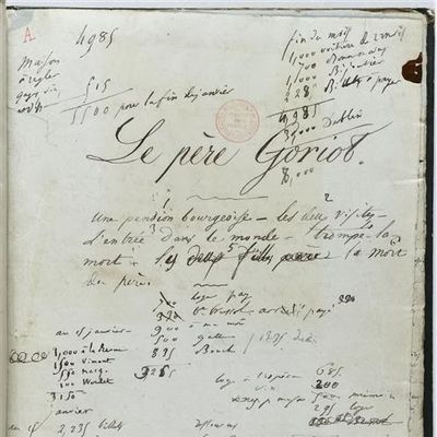 Le manuscrit de "Le père Goriot"