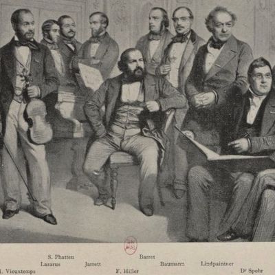 À Londres en 1853 : Hector Berlioz parmi les musiciens de l'Union musicale de Londres - D'après Charles Baugniet
